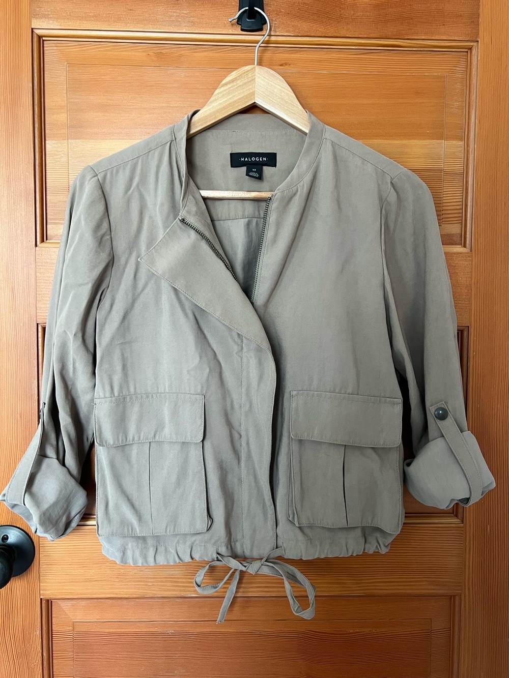 Halogen Taupe Utility Drawstring Jacket - Picture 3 of 5
